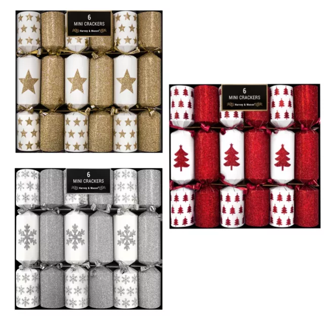 6 Pack Mini Christmas Party Crackers 22cm