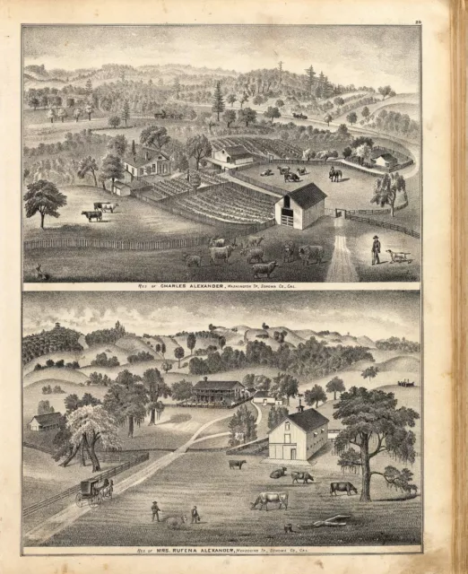 1877 Atlas SONOMA COUNTY CALIFORNIA old GENEALOGY plat maps LAND OWNERS DVD P29