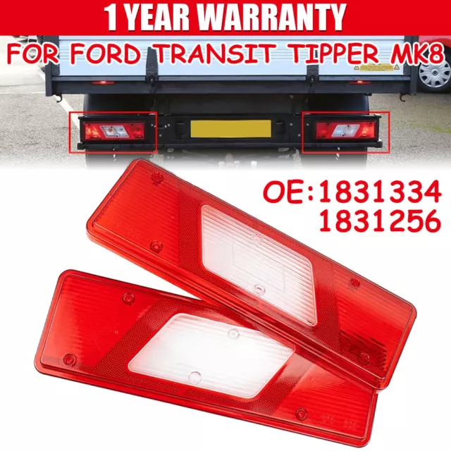 Rear Light Lamp Lens Right & Left Set Uk For New Ford Transit Tipper Mk8 1831334