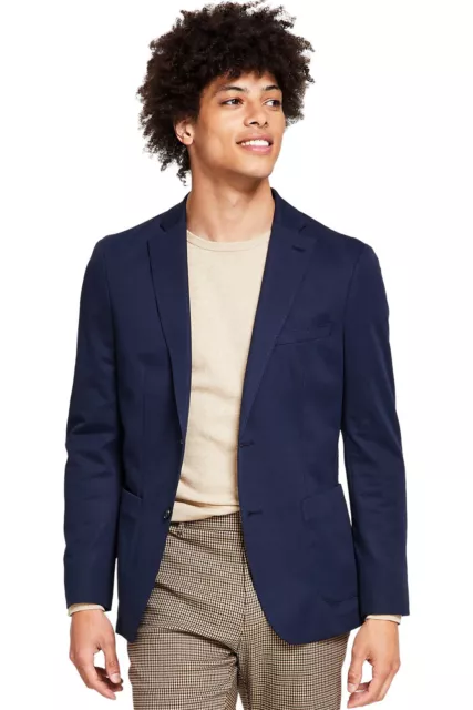 Bar III Mens Slim-Fit Solid Knit Blazer 38 Regular Navy Sport Coat - NWT $295