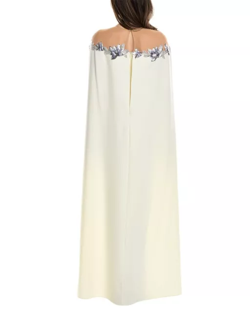 Marchesa Notte Tulle Illusion Cape Effect Maxi Dress Women's 2