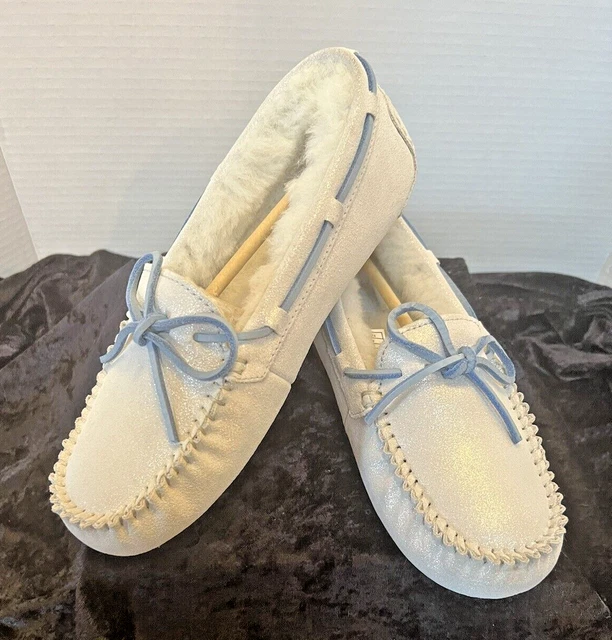 Women's UGG Dakota I Do! Sparkly White Slippers Size 7 NEW In Original Box