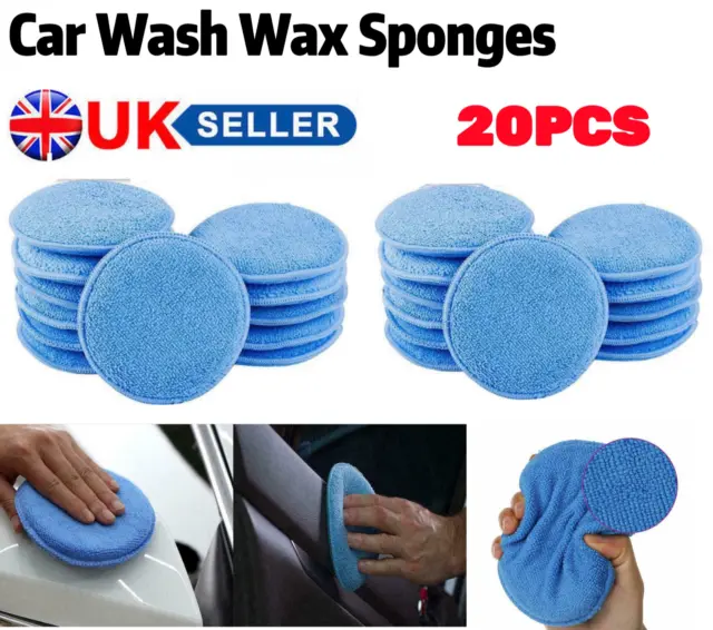 20Pcs Foam Polishing Sponge Wax Applicator Pads Microfibre Car Home Cleaning Pad