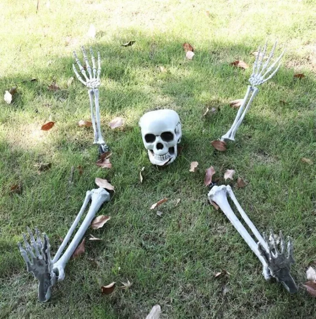 Halloween Skelett Garten Hof Rasen Skeleton Dekoration Totenschädel Grusel  F9G4