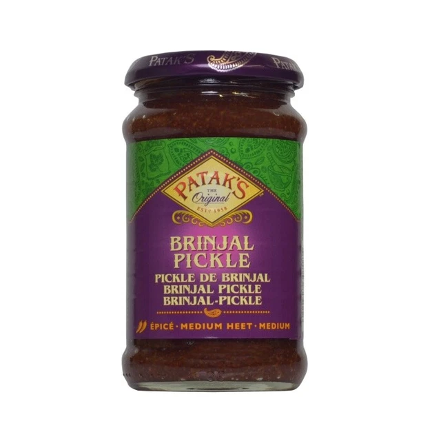 Melanzane Patak's Brinjal Pickle 312 g inserite piccantemente Pataks in salamoia
