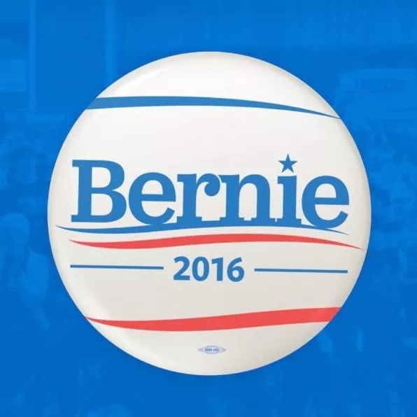 Official Bernie Sanders 2016 Presidential Candidate Pin DEMOCRAT PIN-BACK BUTTON