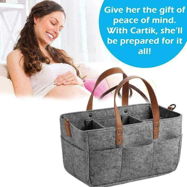 1*Baby Diaper Caddy Nursery Felt Storage Infant Wipes Bag F Nappy CS J2Q7 2