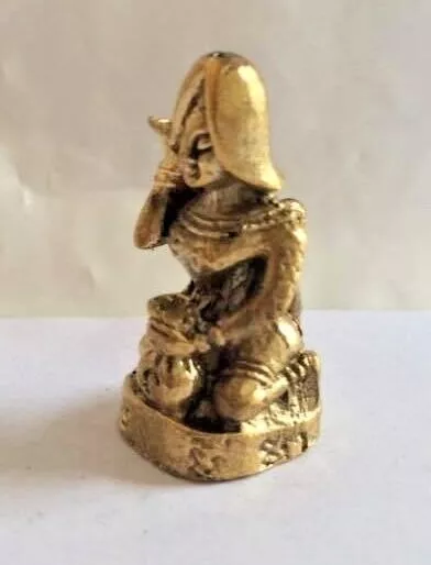 Statuette Figürchen Amulett Zizi Kopf Weiblich Bag Silber Messing Thailand z20