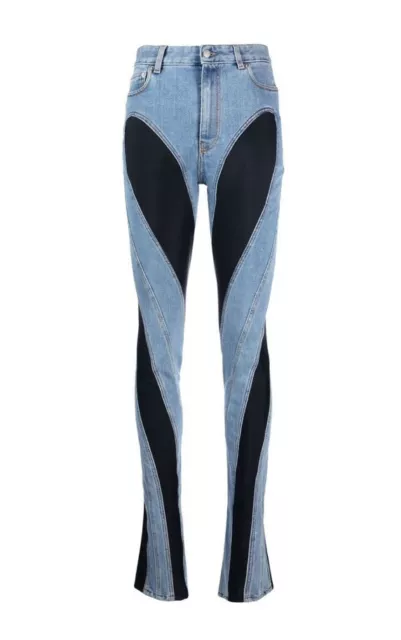 MUGLER Two-Tone Skinny Jeans