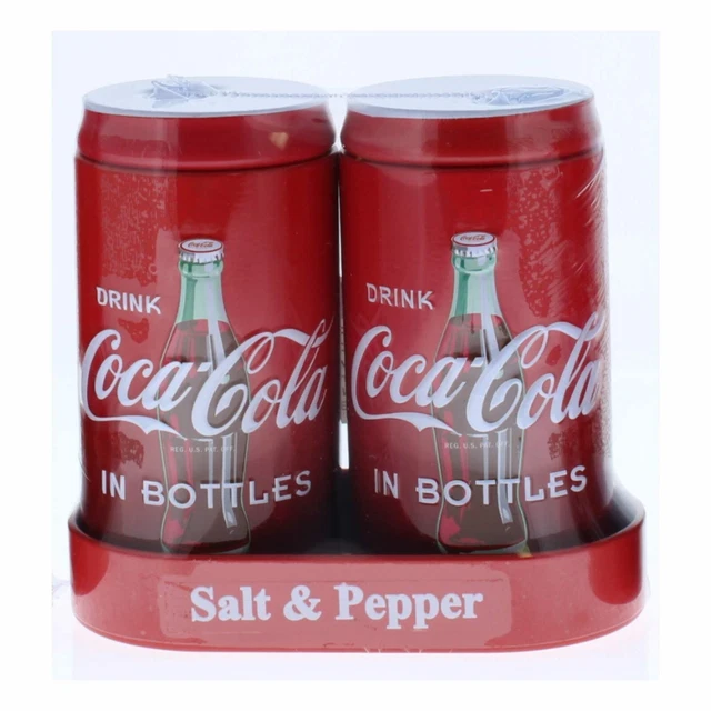 NEW Coca-Cola Salt and Pepper Shakers with Caddy FREE SHIPPING