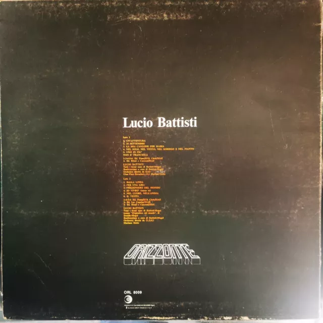 Lucio Battisti Omonimo LP Vinile 33 Giri Linea Orizzonte 2