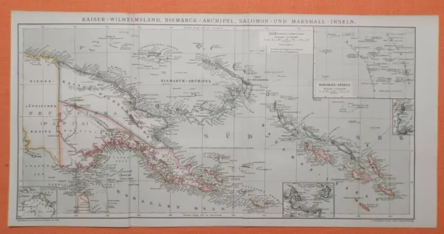 Deutsche Kolonien Bismarck-Archipel Papua Neu Guinea historische Landkarte 1894