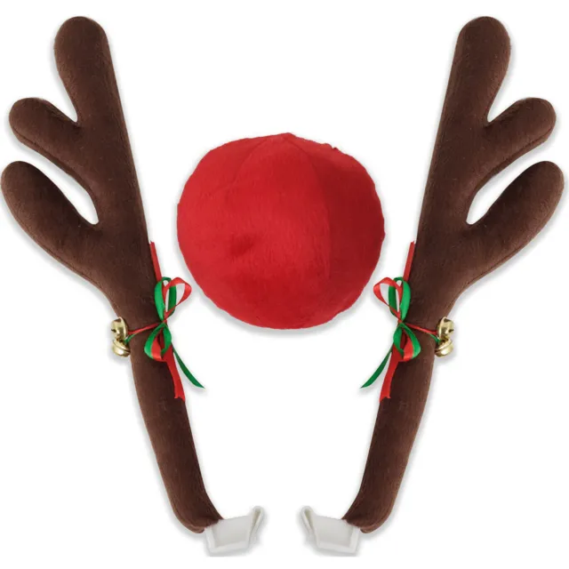 Decorazioni natalizie per renne per auto, corna di festa e decorazioni per naso