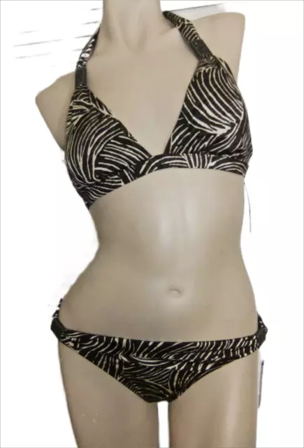 NWT Jantzen Swimwear 2pc Bikini 14 Animal Print Halter Top & Hipster Bottom