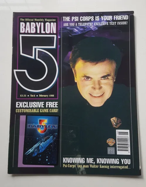 Babylon 5 - The Official Monthly Magazine No 6 February 1998 with Game Card