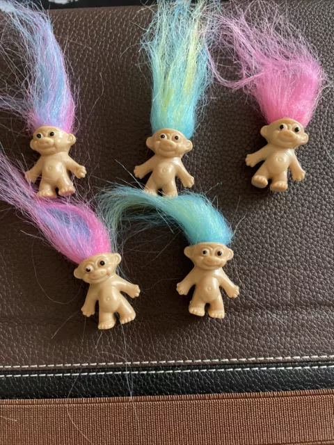 Troll 5 Stück Zaubertrolle Zwerg Figuren Klein Mini 3cm Vintage Rarität Set 20