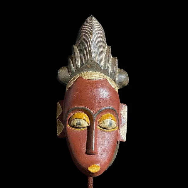 African Mask Hand Carved Wooden Wall Decoration Tribal Vintage Guro Mask-7781