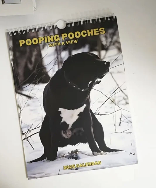DOG POO Pooping Pooches 2025 Calendar Funny Gift Joke Secret Santa