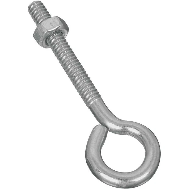 National 1/4 In. x 3 In. Zinc Eye Bolt with Hex Nut N221119 Pack of 20 National