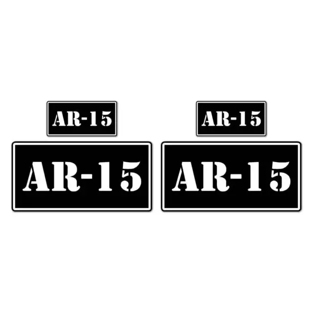 AR-15 B&W Ammo Box Set, Vinyl Decal Sticker, 2@ 1"x2" & 2@ 2"x4", #8445