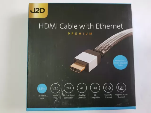 Premium HDMI Cable with Ethernet. High Speed. 1.5m