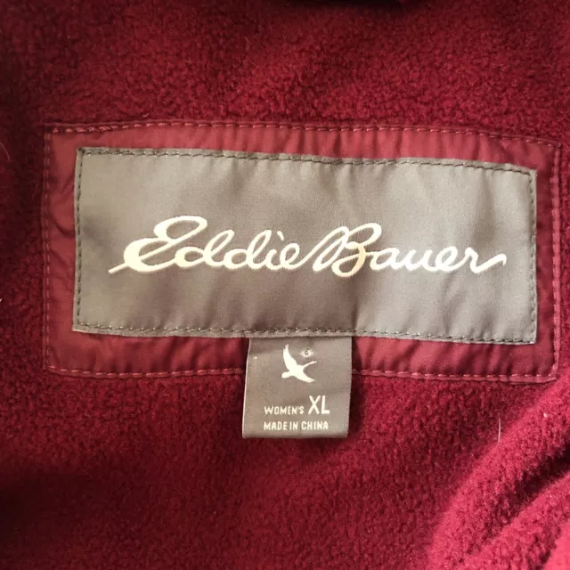 EDDIE BAUER WOMEN'S Down Filled Puffer Jacket Long Coat Size XL Red ...