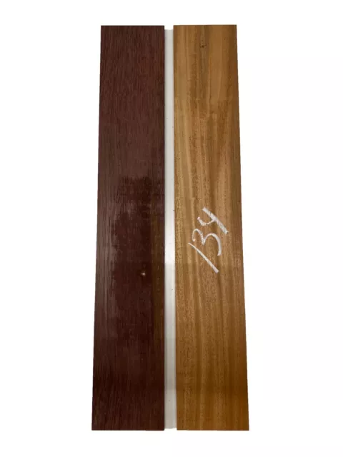 2 Pack, African mahogany + Purpleheart Thin Stock Lumber Board - 24"x4"x3/8"#134 2 Pack, African mahogany + Purpleheart Thin Stock Lumber Board - 24"x4"x3/8"#134