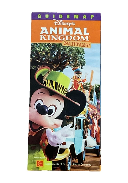 DISNEY ANIMAL KINGDOM Guide Map Brochure 2003 Souvenir Ephemera Color ...