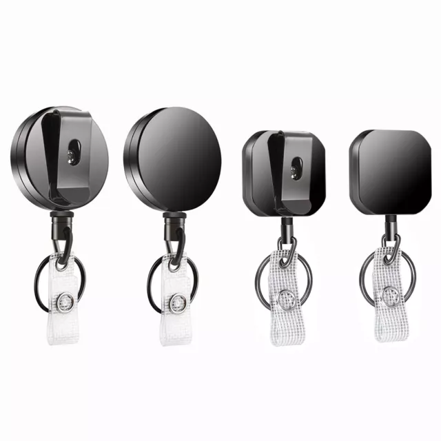 4PACK RETRACTABLE RECOIL Lanyard Chain Pull ID Card Holder Reel