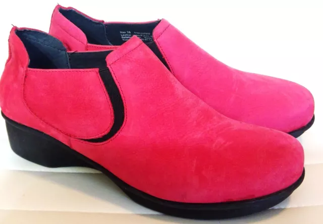 Dansko Lynn Casual Slip on Shoes EUR 38 Womens Size 7.5-8 Red Nubuck Leather