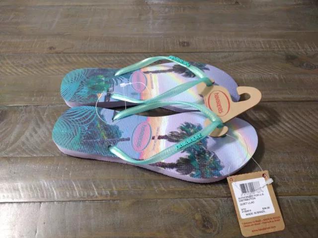 NEW Havaianas Quiet Lilac US 9/10 Purple Hawaiian Flip Flops