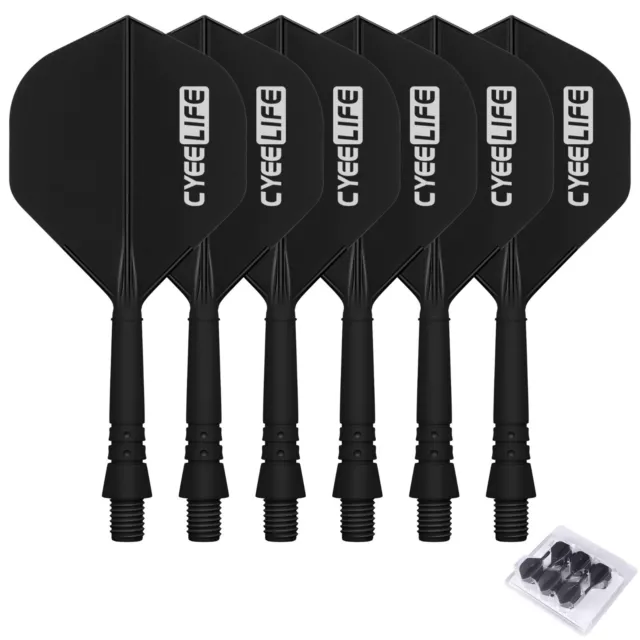 CyeeLife 6 PCS 2BA Molded Dart Flights and Shafts in One Piece