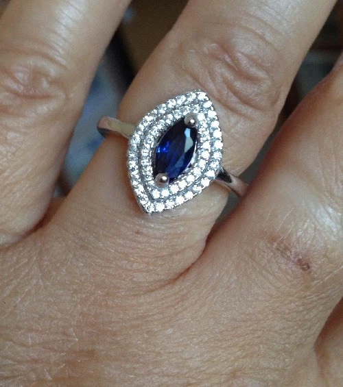 Bague Moderniste En Argent 925 Avec 3 Pierres - Marque Didier Guérin (occasion Portée)