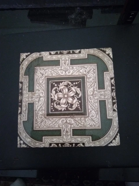 Antique Victorian  Aesthetic Geometric Transfer Print Tile
