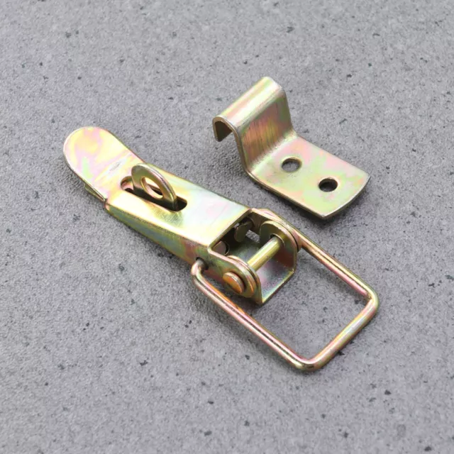 A16 Flexible Draw Latches Iron Hold Down Clamp for Carriage Truck Door (Golden)