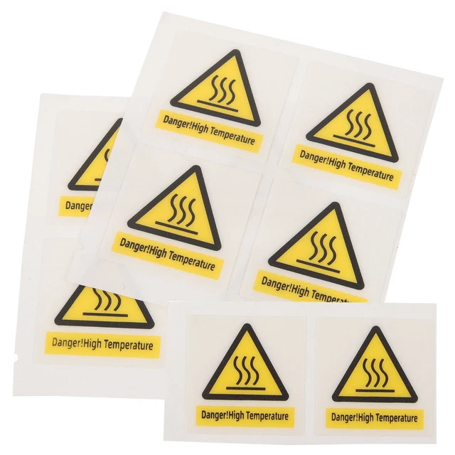 10 SHEETS SAFETY Precautions Signs High Temperature Warning Label £6.89 ...