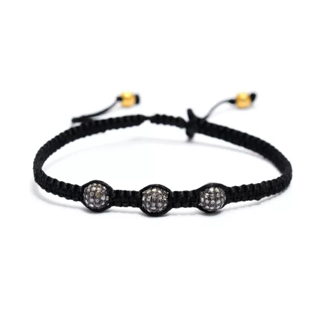 Pulsera de macramé con hilo de cuentas de diamantes, joyería para hombres y...