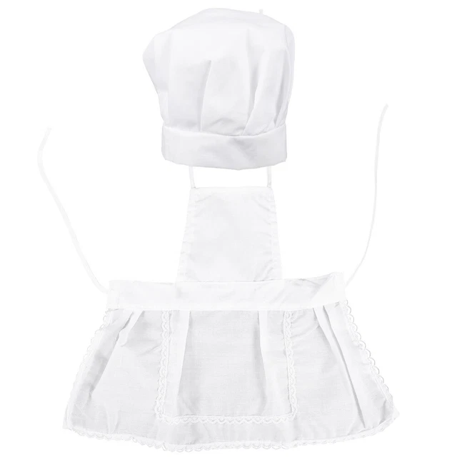 Demi Tablier Enfant Lusofie Tablier Blanc Enfants Dentelle - Cosplay Maid Halloween Cuisine Party Favor Demi-Tablier Classique Pour Fille