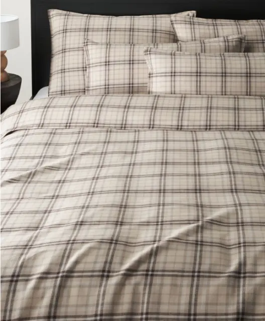 Karierter Flanell-Bettdeckenbezug Macy, 1-tlg., 155 x 220 cm & 50x80 cm