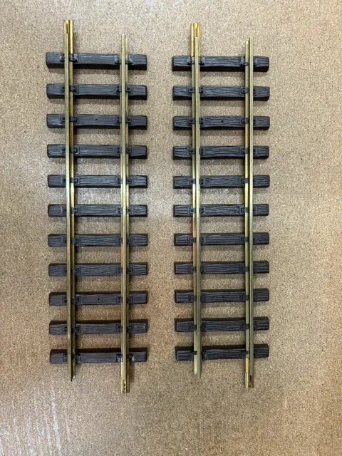 Lot of 2 Straight LGB Straight Track Brass No.1000 For G Scale Trains By Lehmann