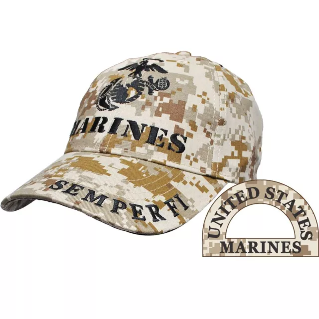 Usmc United States Marine Corps Us Digital Desert Camo Military Hat Cap Marines