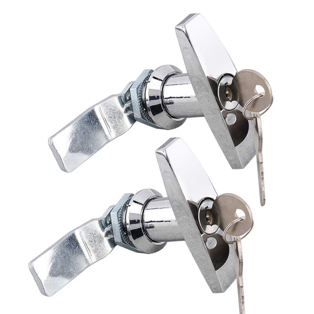 2Set Rear Fixing Tool Box T Handle Lock Fit For Caravan Canopy 4Keys