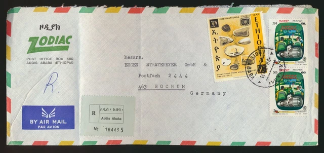 Äthiopien R Brief von Adis Abeba nach Bochum Ethiopia cover to Germany