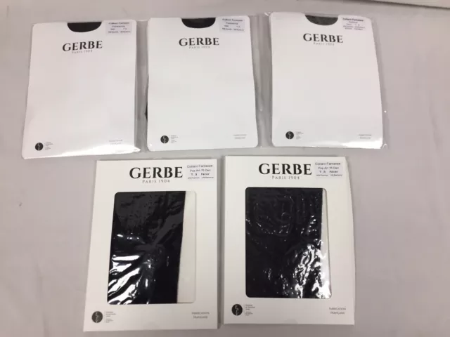 Lot de 5 Collants Neufs Gerbe Différents Modèles Taille 3 Couleur Noir !!