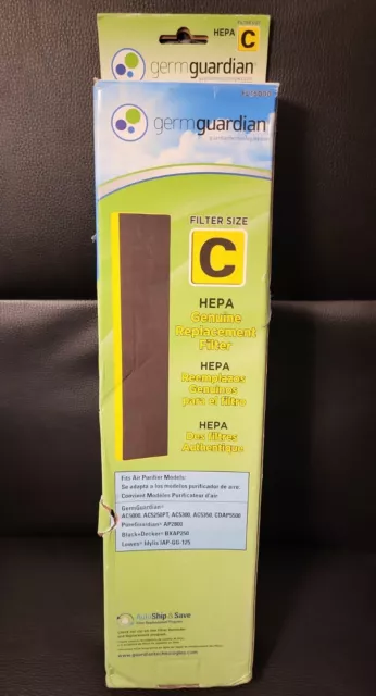 GermGuardian Air Purifier Filter FLT5000 GENUINE HEPA Replacement Filter Size C