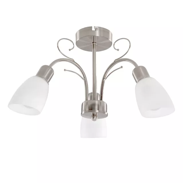 Traditionelle 3-Wege LED halb bündige Halterung Deckenleuchte Beschlag gebürstetes Chrom A +