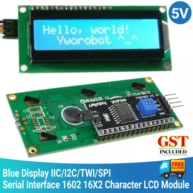 NEW 1602 16X2 LCD Display IIC/I2C/TWI/SPI Serial Interface Module For Arduino