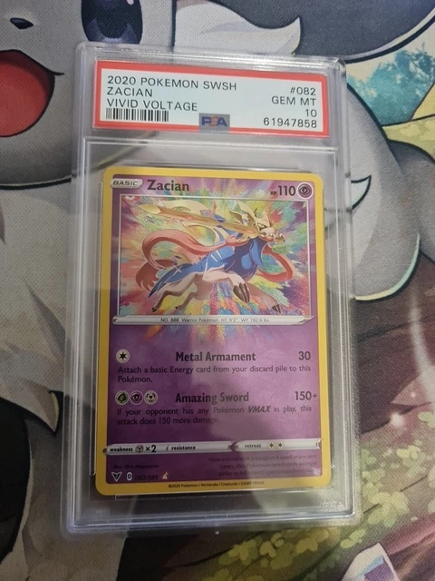 2020 Pokemon Zacian 082/185 AMAZING RARE Vivid Voltage - PSA 10