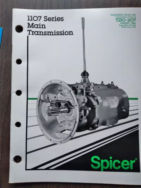 New Dana Spicer Transmission Illustrated Parts List Model 1107