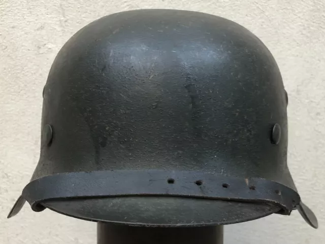 beau authentique et complet casque allemand ww2 mod 42 nominatif et intouché